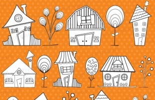 house neighbourhood digital stamp