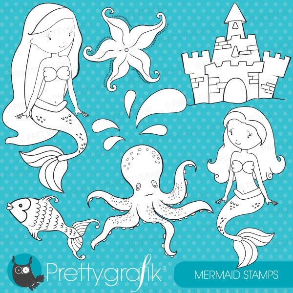 Download mermaid digital stamp commercial use, vector graph 