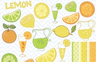 citrus lime, lemon, orange clipart