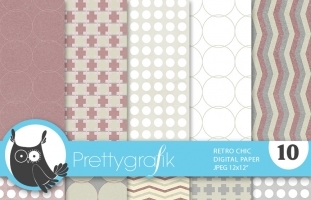Retro Chic digital paper,