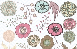 Flower clipart commercial use,