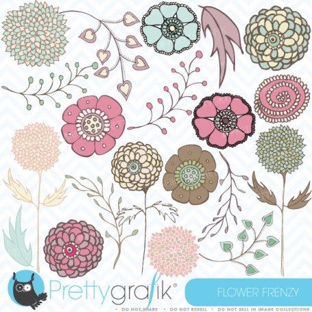  Flower clipart commercial use,