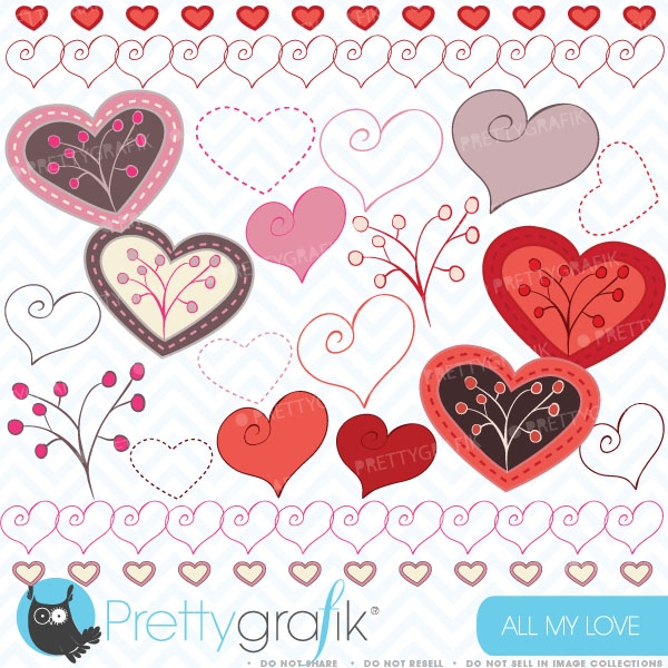 Download Hearts digital Clipart for scrapbooking 