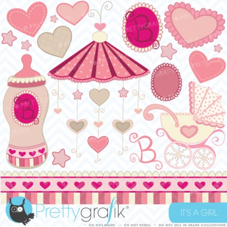 Baby girl clipart commercial use,