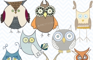 Owl clipart commercial use, vector