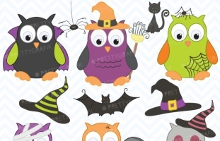 Halloween owls clipart commercial