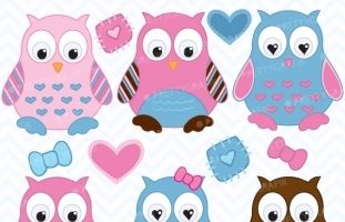 Owl clipart (commercial use,