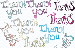 thank you alphabet word art