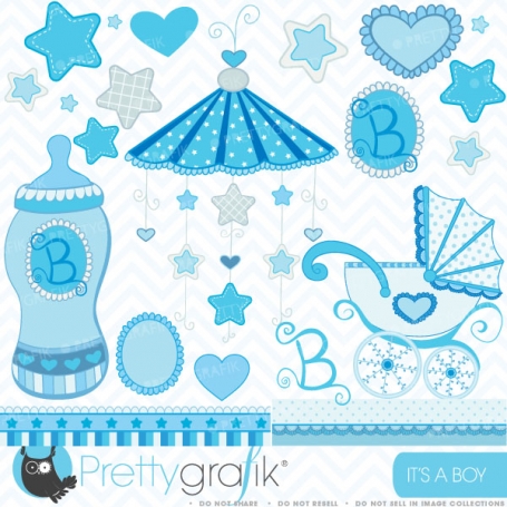 Baby boy clipart (commercial use,