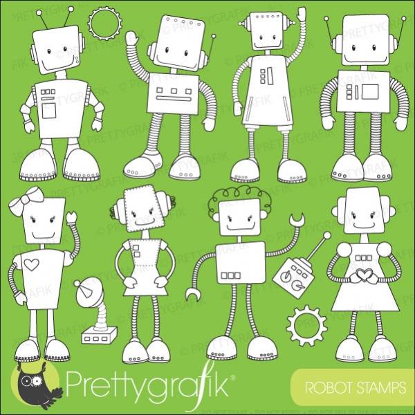 Download robot digital stamp (commercial use, vector graphics, digital stamp) 