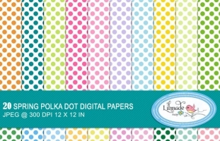 Spring Polka Dot Digital Papers