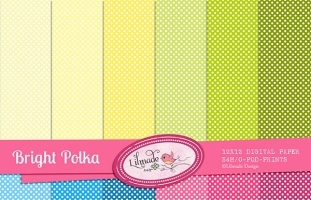 Bright Polka Dot Digital Papers