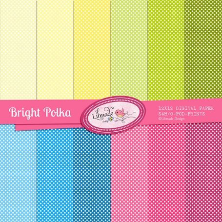 Bright Polka Dot Digital Papers