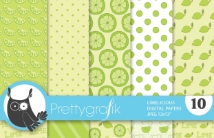 Lime citrus digital paper