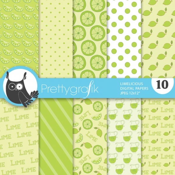 Download Lime citrus digital paper (commercial use, scrapbook papers) 