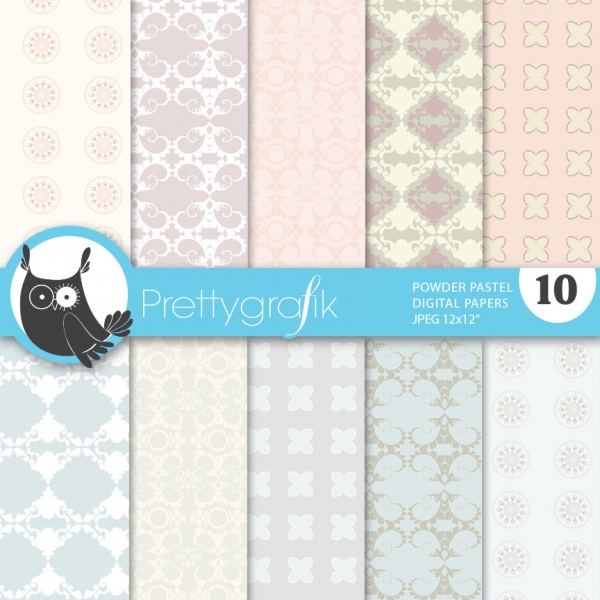 Download Powder pastel digital paper (commercial use, scrapbook papers) 