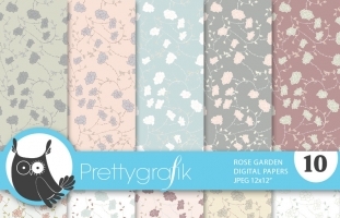 Rose garden digital paper