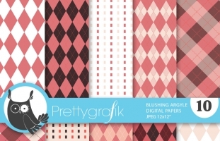 Blushing Argyle digital paper