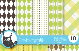 Lime argyle digital paper