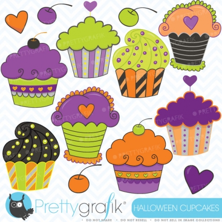 Halloween Cupcakes, clipart