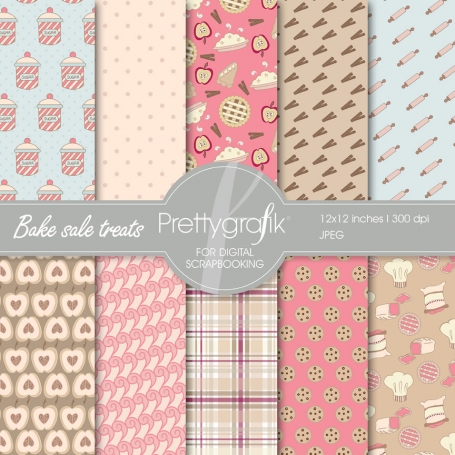 Bake sale treats digital paper