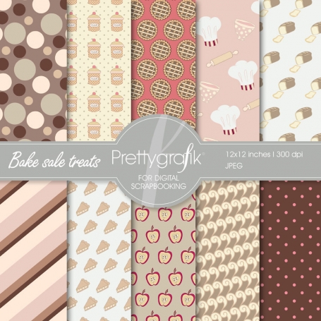 Bake sale digital paper