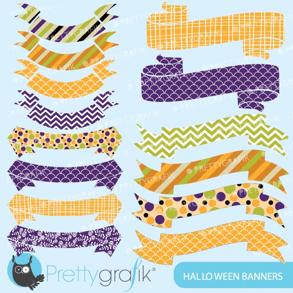 Download Halloween banners clipart (commercial use, vector graphics) 