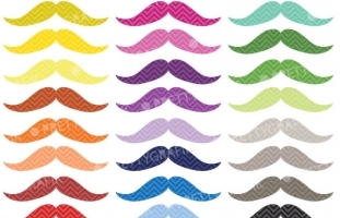 Rainbow Moustache Clipart