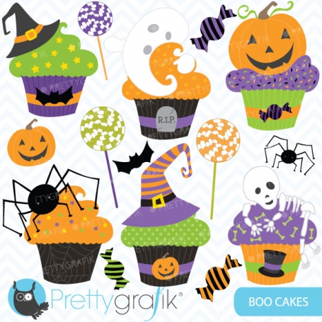 Halloween cupcake clipart 