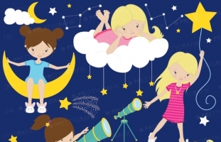 star gazing astronomy clipart