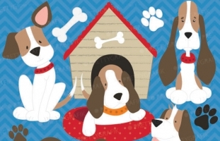 puppy dog clipart  (commercial