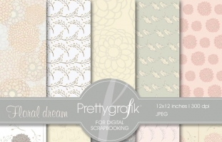 flowers digital paper (commercial