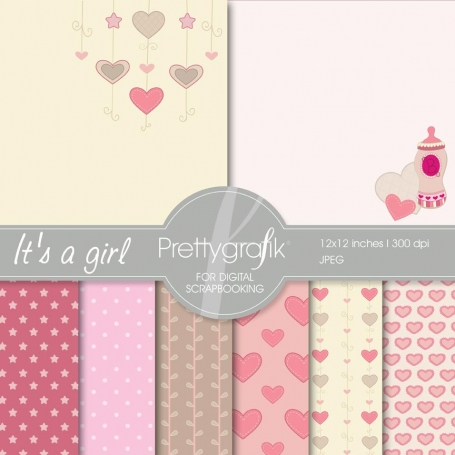 baby girl digital paper 