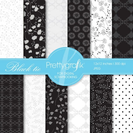 Black tie digital paper 