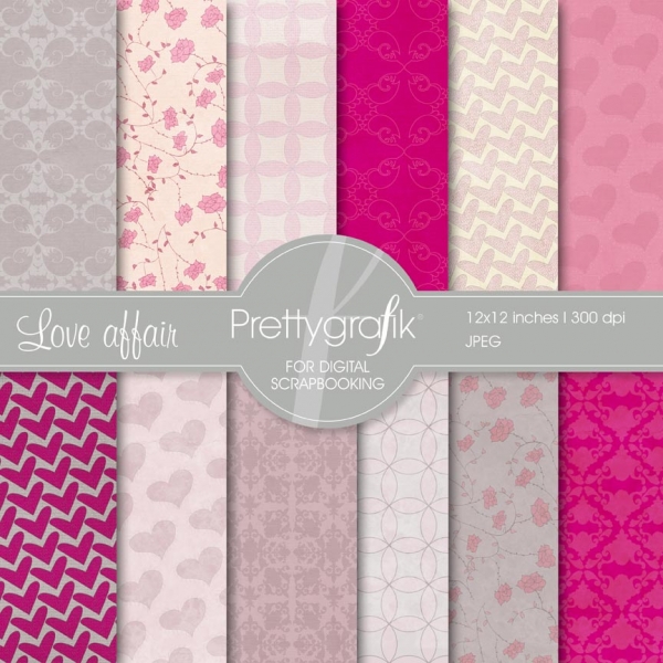 Download Heart digital paper  (commercial use, scrapbook papers) 