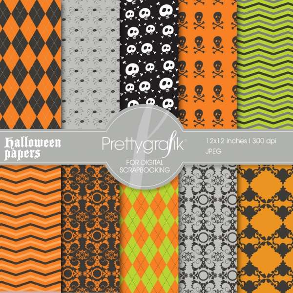 Download Halloween digital paper (commercial use, scrapbook papers) 