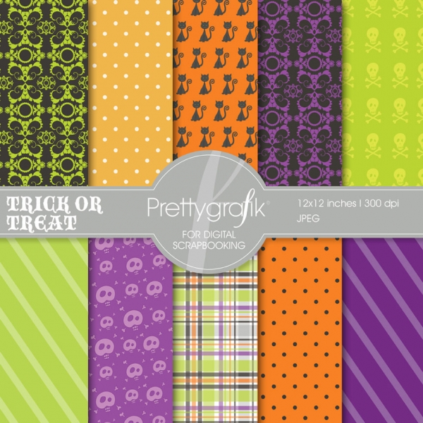 Download Halloween digital paper (commercial use, scrapbook papers) 