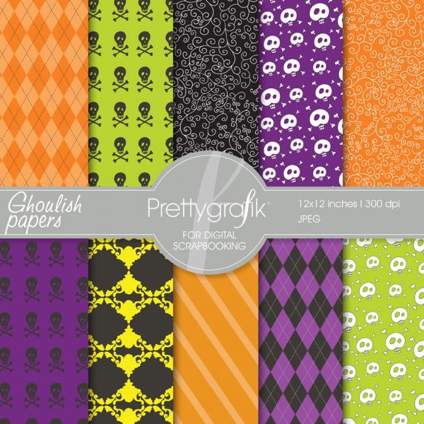 Download Halloween digital paper  (commercial use, scrapbook papers) 