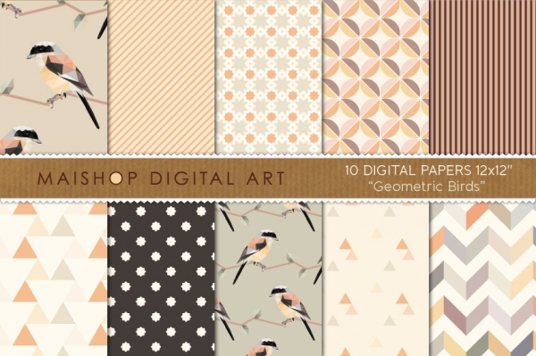 Download Digital Paper - Geometric Birds 