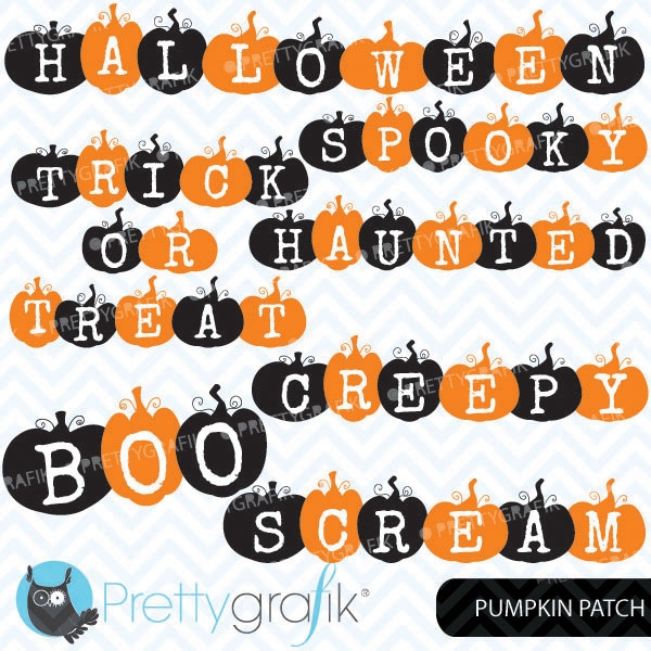 Download pumpkin halloween words clipart (commercial use, vector graphics) 