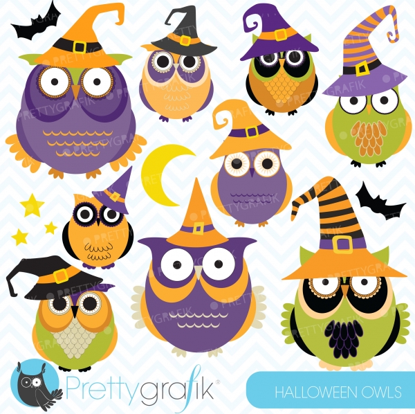 Download Halloween Owls clipart (commercial use, vector graphics) 