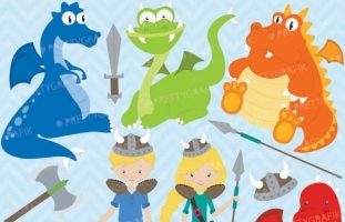 Dragon viking clipart  (commercial