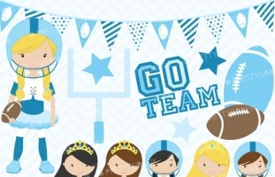 football and tutus clipart