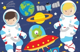 Astronaut in space clipart