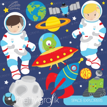 Astronaut in space clipart