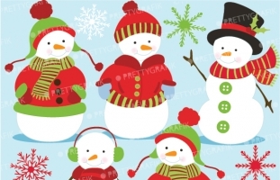 Snowman clipart commercial use,