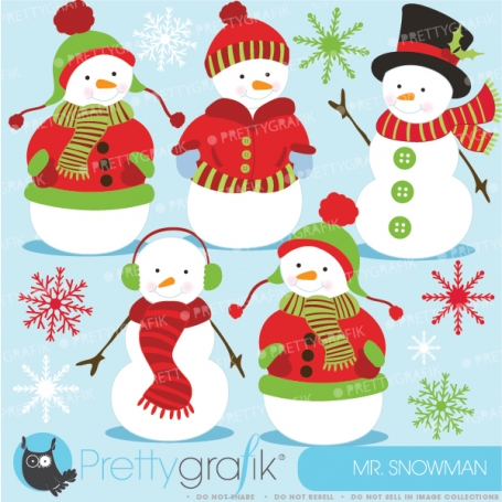 Snowman clipart commercial use,