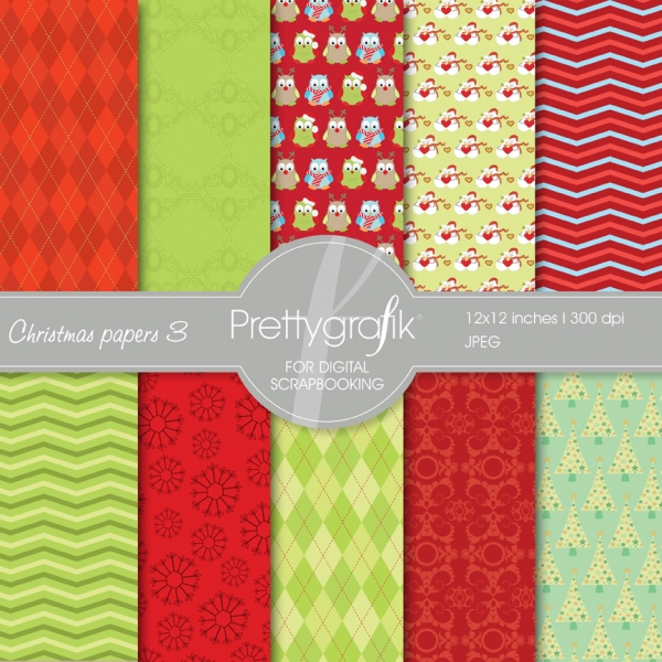 Download Christmas digital paper (commercial use, scrapbook papers) 