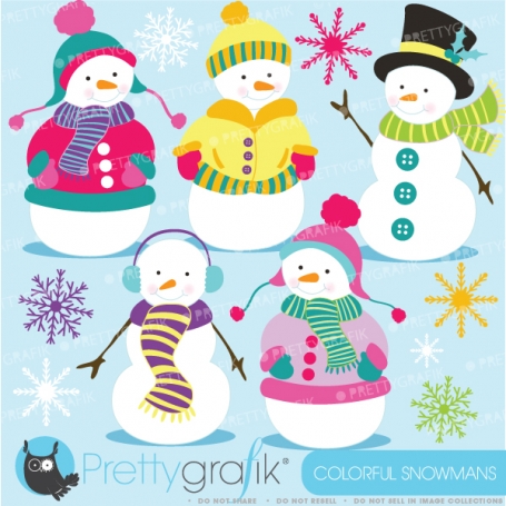 Snowman clipart  (commercial use,