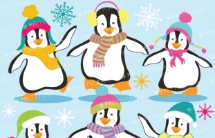 Penguins clipart  (commercial use,